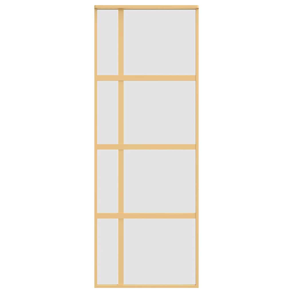 Schuifdeur 76x205 cm mat ESG-glas en aluminium goudkleurig – afbeelding 4