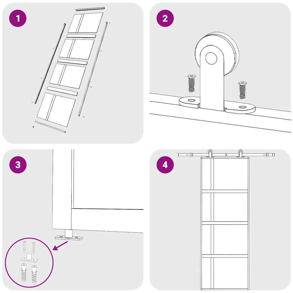 Schuifdeur 76x205 cm mat ESG-glas en aluminium goudkleurig – afbeelding 8