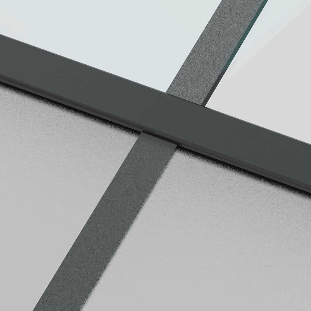 Schuifdeur 90x205 cm gehard glas en aluminium zwart – afbeelding 5