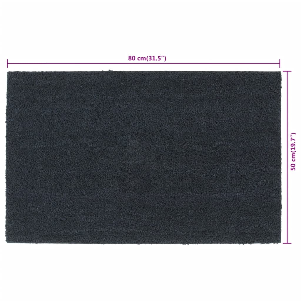 Deurmat 50x80 cm getufte kokosvezel donkergrijs – afbeelding 6