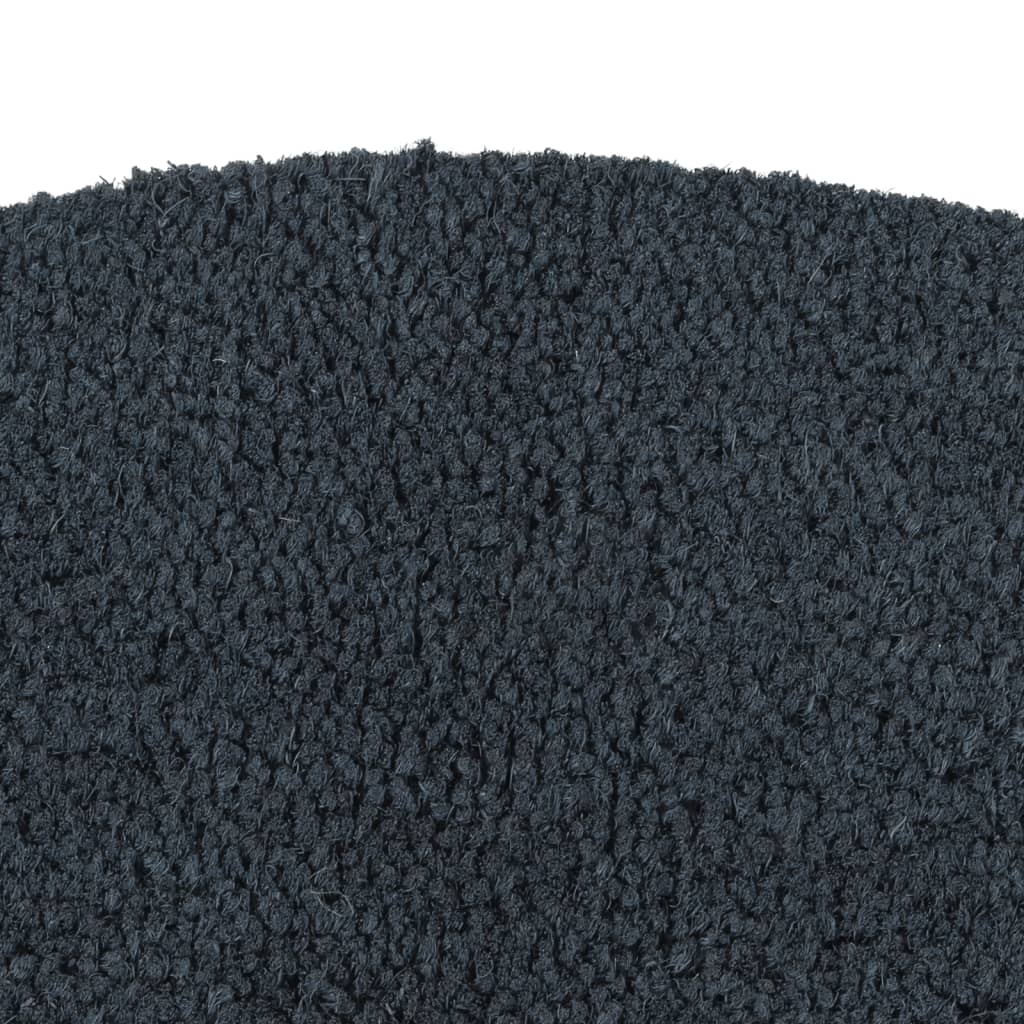 Deurmat halfrond 60x90 cm getufte kokosvezel donkergrijs – afbeelding 3