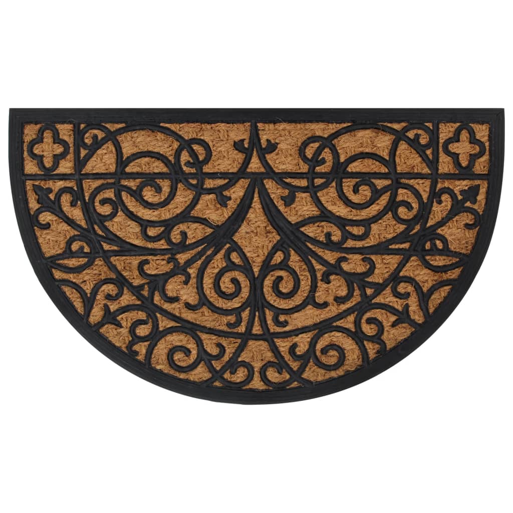 Deurmat halfrond 45x75 cm rubber en kokosvezel