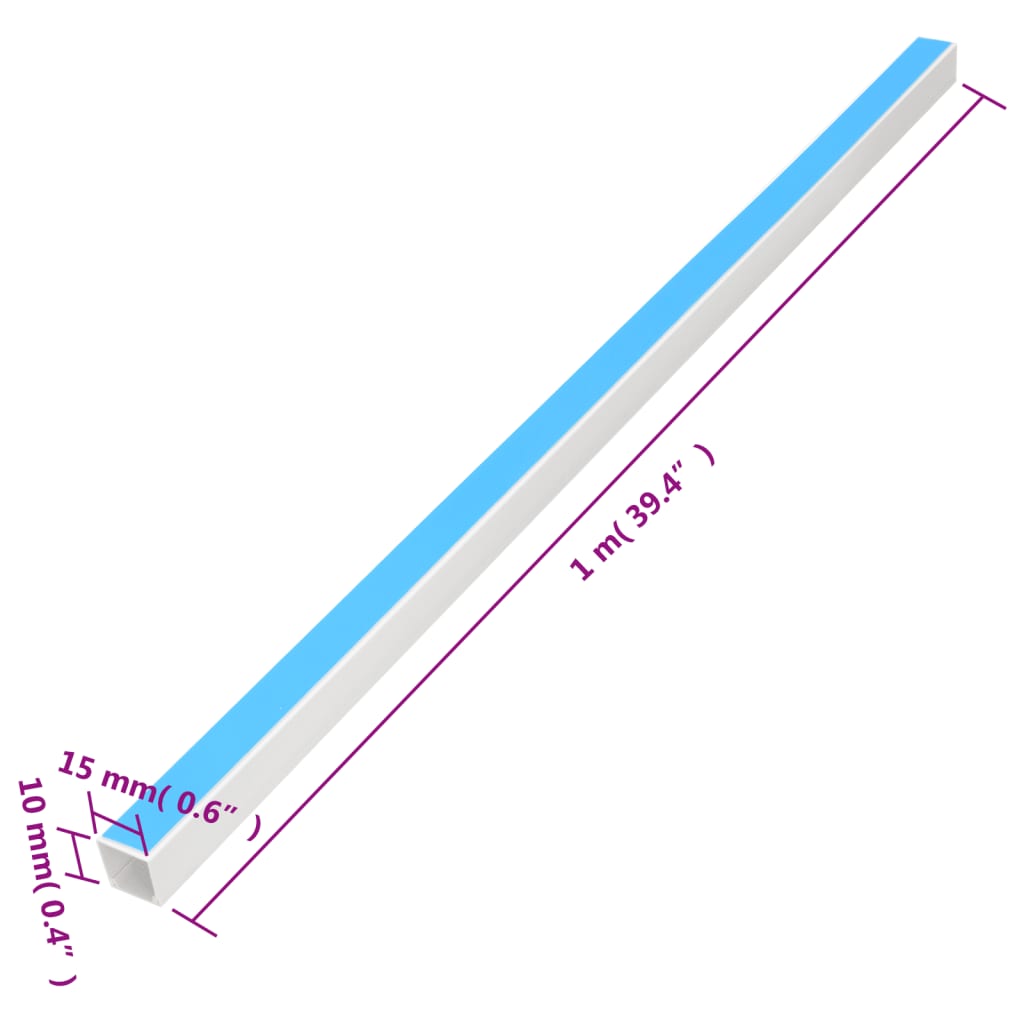 Kabelgoot zelfklevend 15x10 mm 30 m PVC – afbeelding 8