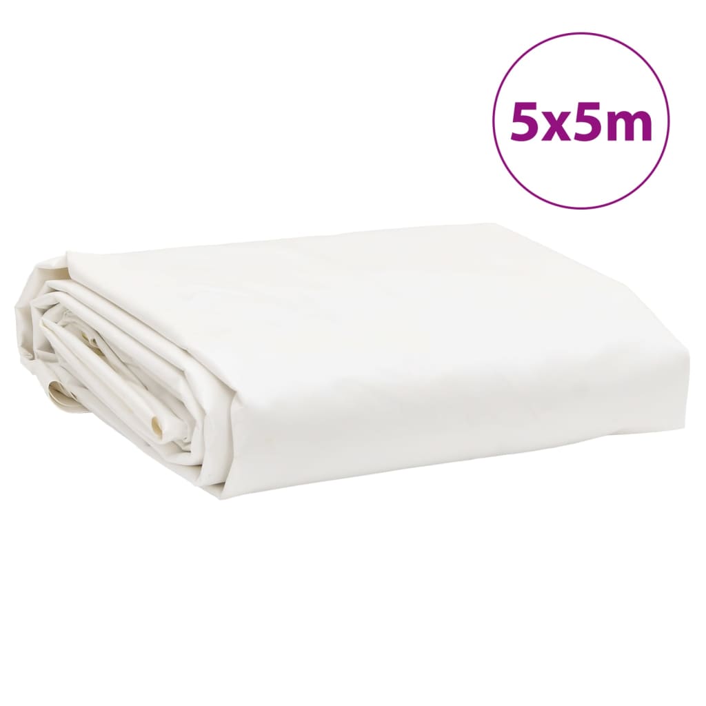 Dekzeil 650 g/m² 5x5 m wit – afbeelding 8
