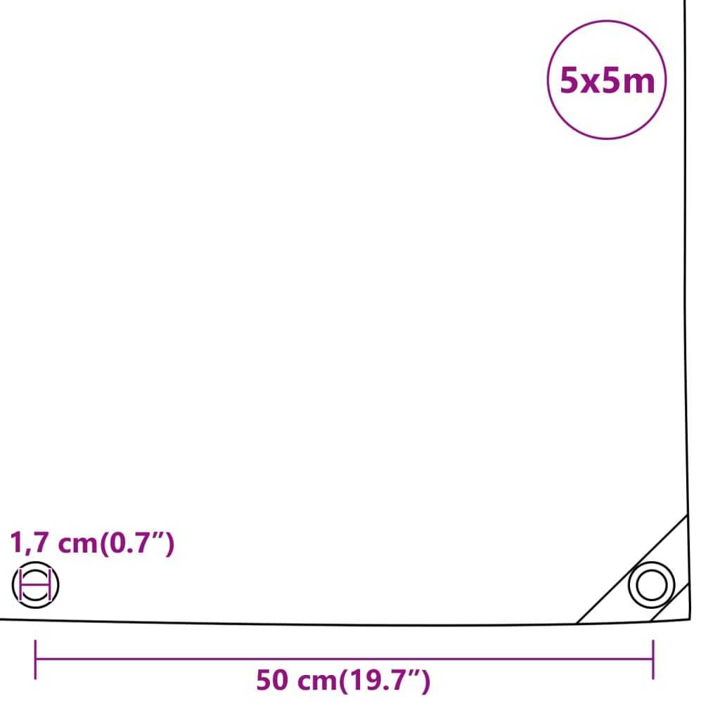 Dekzeil 650 g/m² 5x5 m wit – afbeelding 9