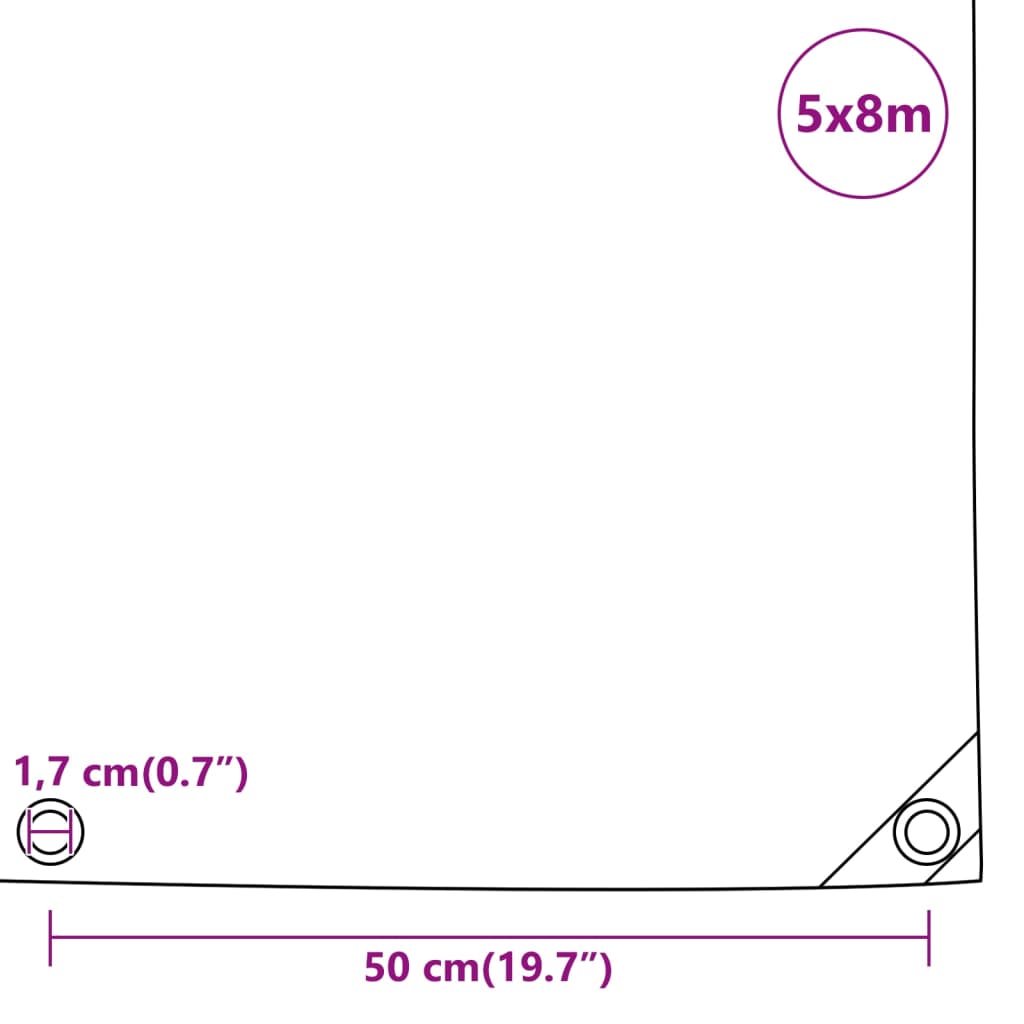 Dekzeil 650 g/m² 5x8 m wit – afbeelding 9