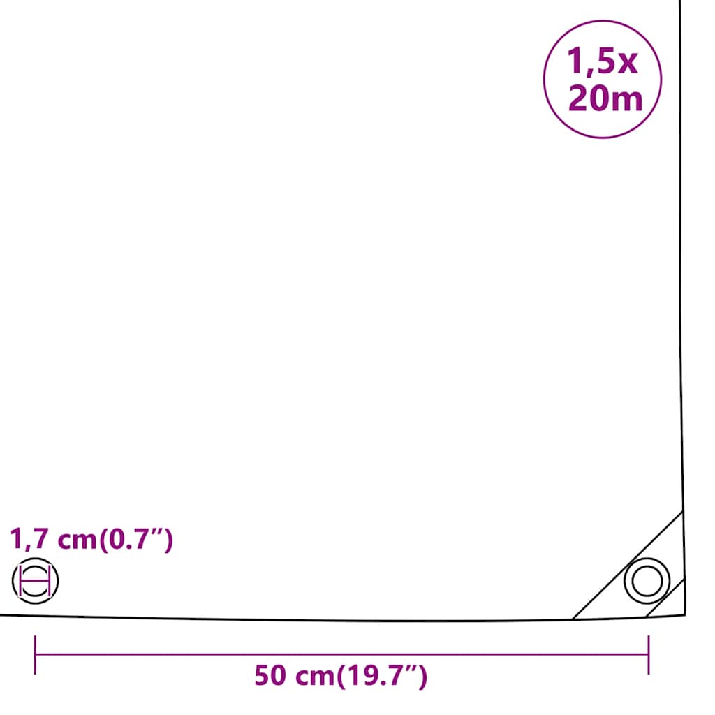 Dekzeil 650 g/m² 1,5x20 m antracietkleurig – afbeelding 10