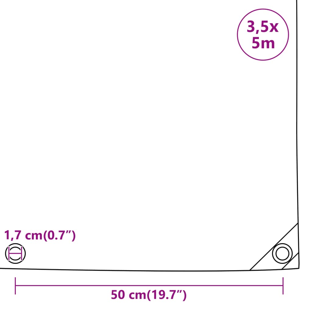 Dekzeil 650 g/m² 3,5x5 m antracietkleurig – afbeelding 10