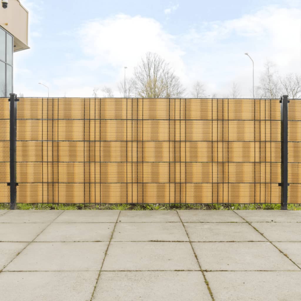 Balkonschermen 10 st 255x19 cm poly rattan lichtbruin – afbeelding 1