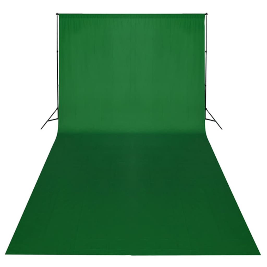 Studioset met groene achtergrond en lampen 600x300 cm – afbeelding 2