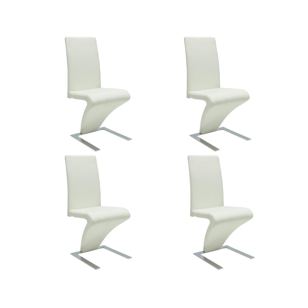 Eetkamerstoelen 4 st kunstleer wit