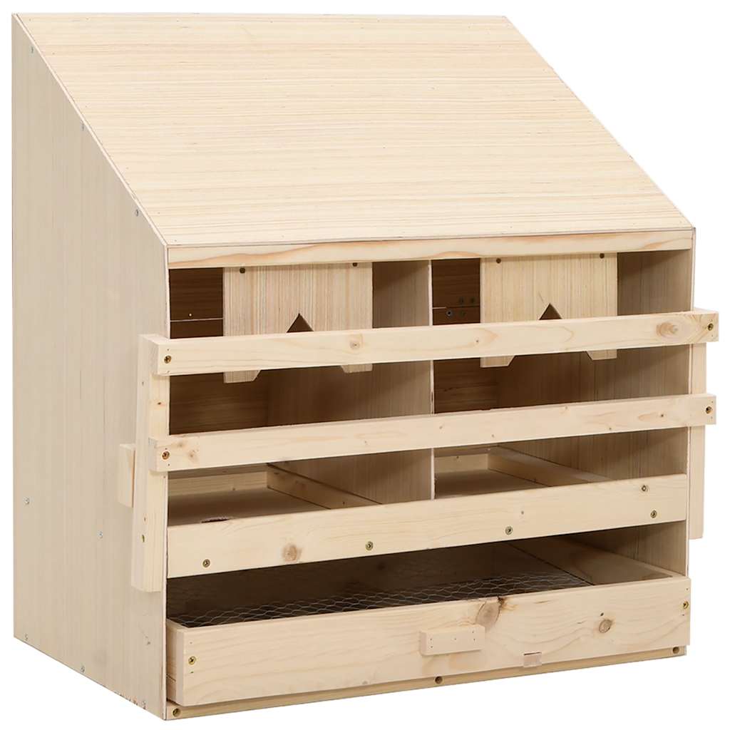 Kippenlegkast 2 compartimenten 63x40x65 cm massief grenenhout