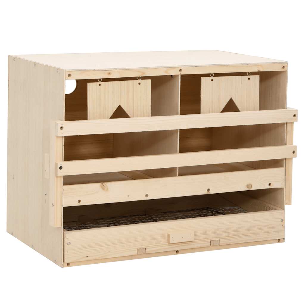 Kippenlegkast 2 compartimenten 63x40x45 cm massief grenenhout