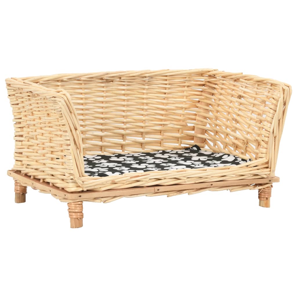 Hondenmand met kussen 50x33x30 cm natuurlijk wilgen – afbeelding 1