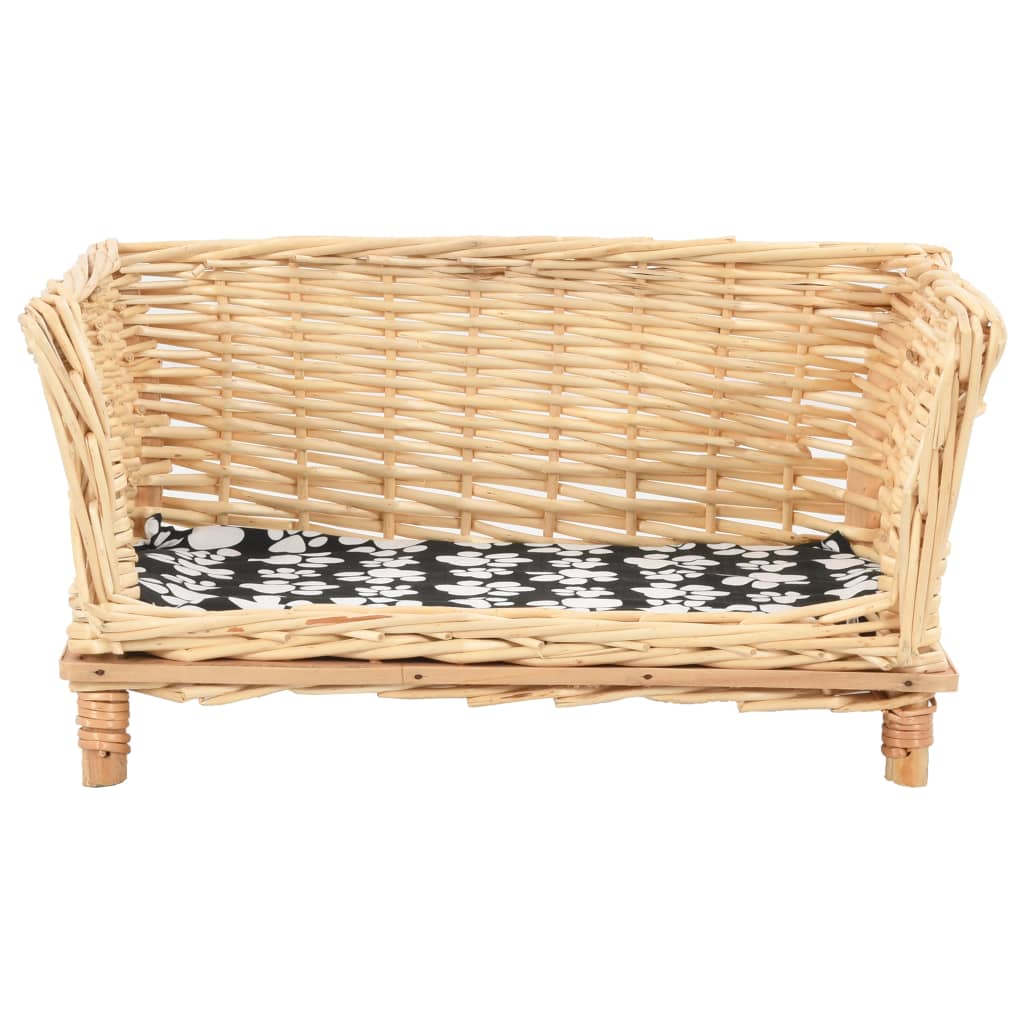 Hondenmand met kussen 50x33x30 cm natuurlijk wilgen – afbeelding 2