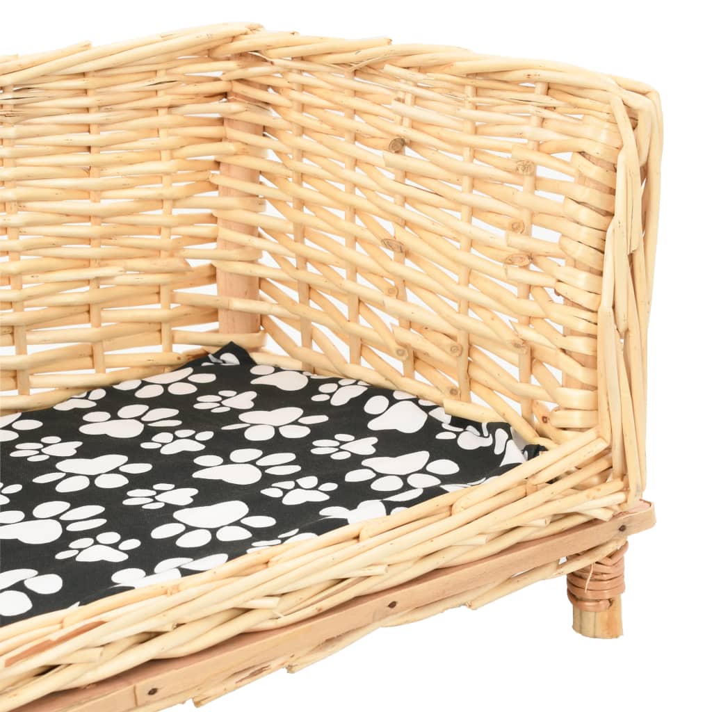 Hondenmand met kussen 50x33x30 cm natuurlijk wilgen – afbeelding 4