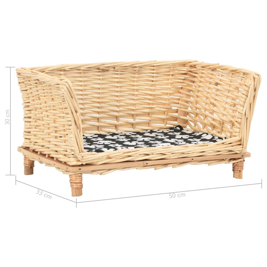 Hondenmand met kussen 50x33x30 cm natuurlijk wilgen – afbeelding 6