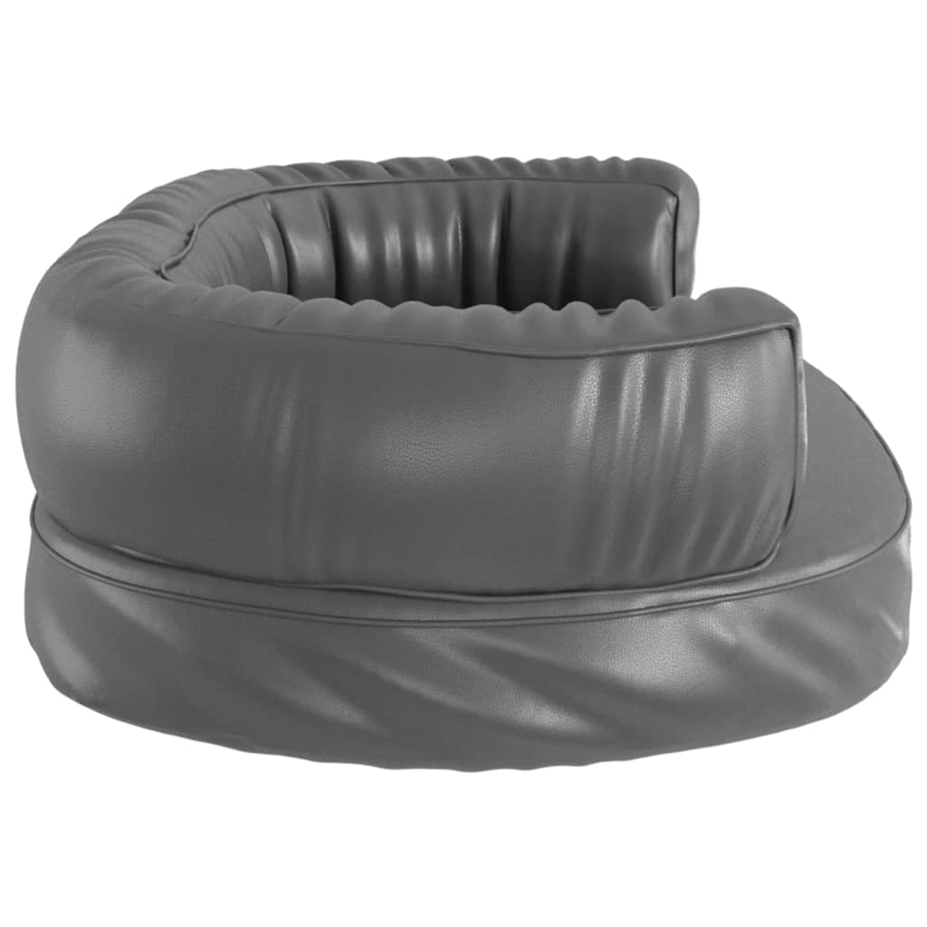 Hondenmand met ergonomisch schuim 60x42 cm kunstleer grijs – afbeelding 5