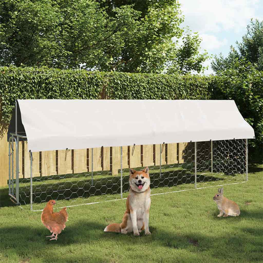 Hondenkennel voor buiten met dak 400x100x150 cm