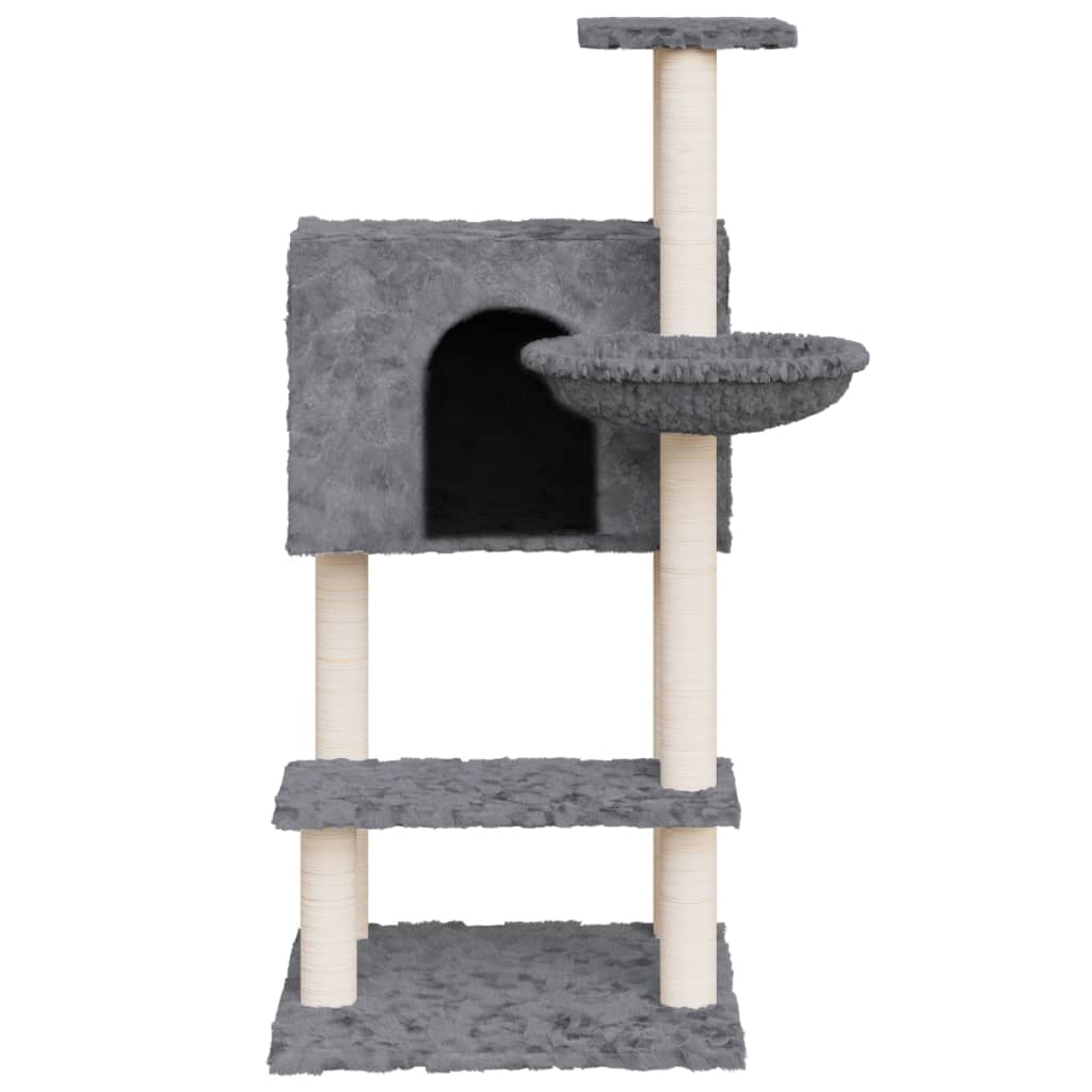 Kattenmeubel met sisal krabpalen 108,5 cm donkergrijs – afbeelding 4