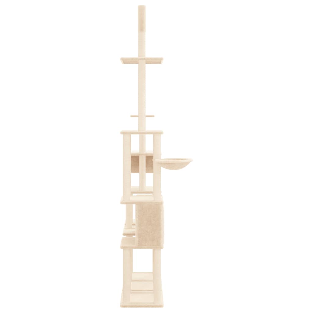 Kattenmeubel met sisal krabpalen 279 cm crèmekleurig – afbeelding 4