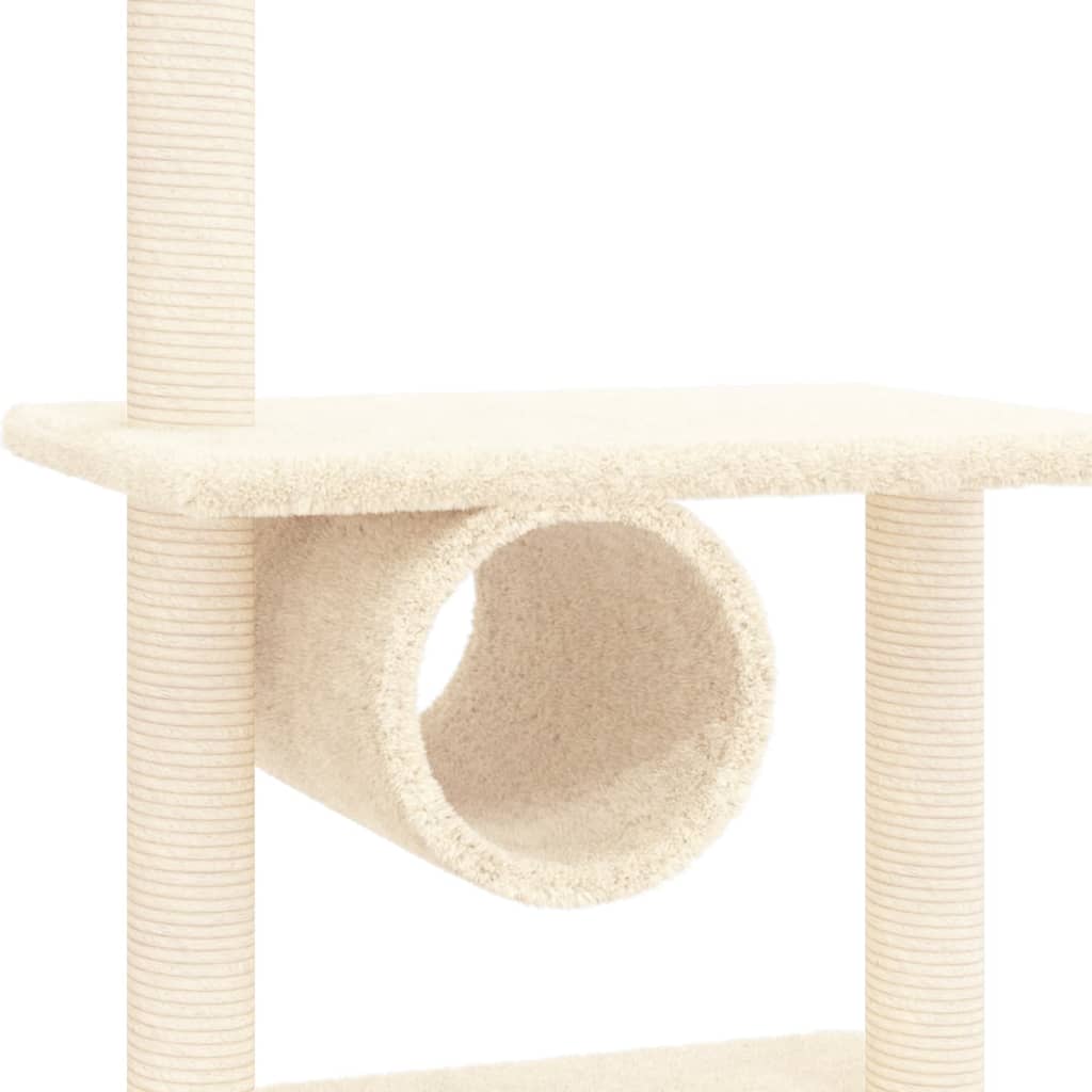 Kattenmeubel met sisal krabpalen 279 cm crèmekleurig – afbeelding 6
