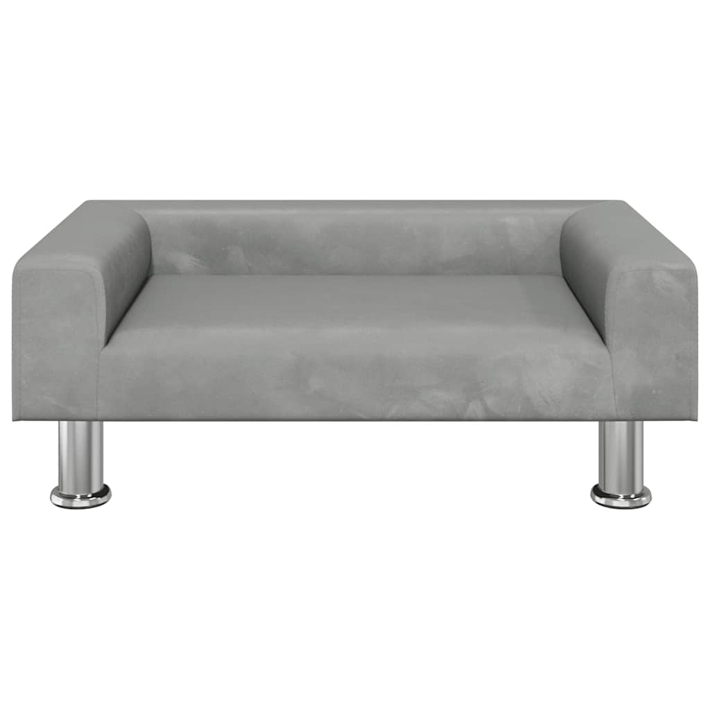 Hondenmand 70x45x26,5 cm fluweel lichtgrijs – afbeelding 3
