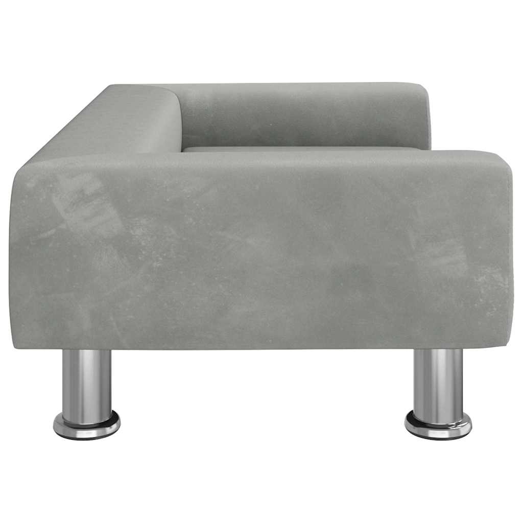 Hondenmand 70x45x26,5 cm fluweel lichtgrijs – afbeelding 4