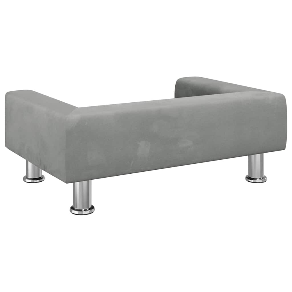 Hondenmand 70x45x26,5 cm fluweel lichtgrijs – afbeelding 5