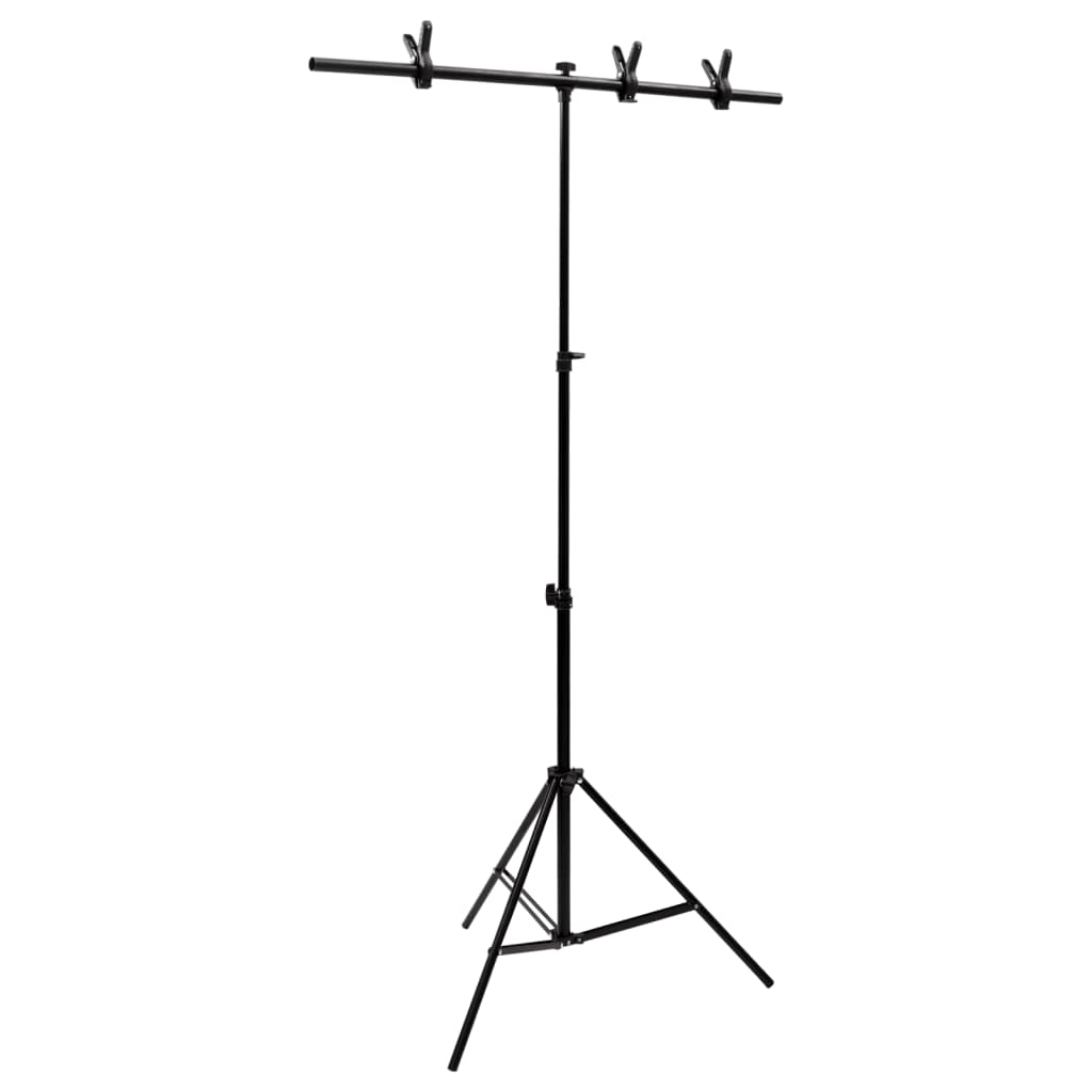 Achtergrondstandaard T-vormig 91x60x(70-200) cm zwart
