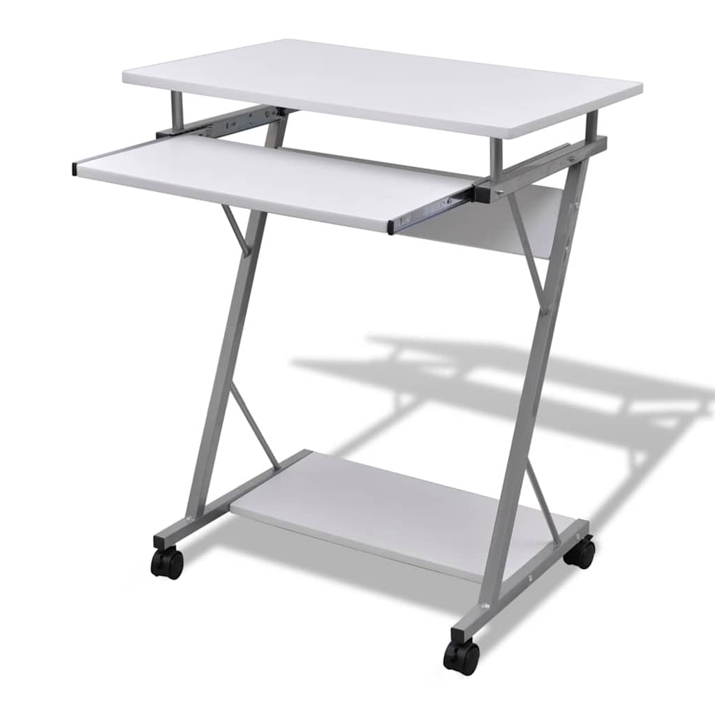 Studenten computerbureau 60 x 40 x 74 cm (wit)