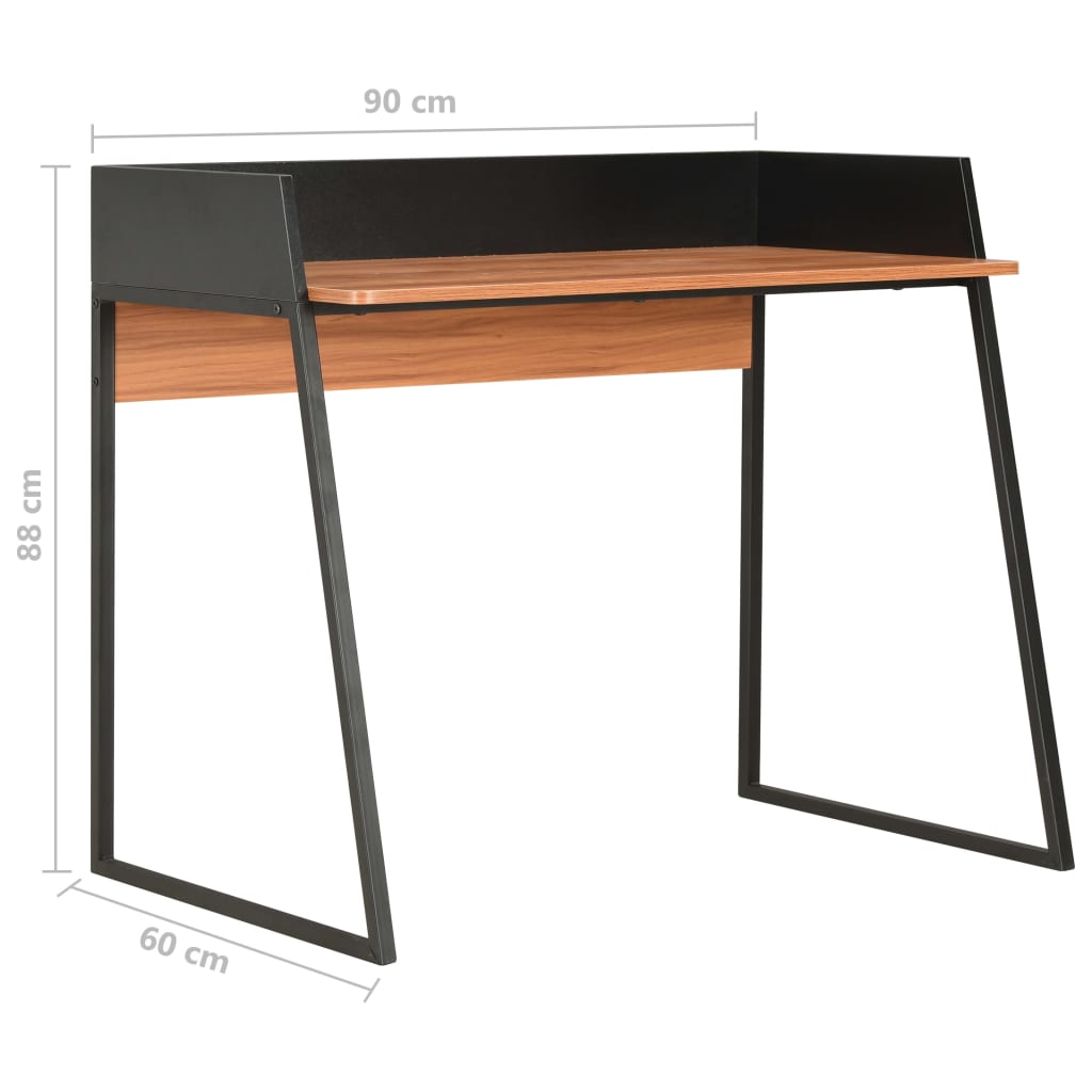 Bureau 90x60x88 cm zwart en bruin – afbeelding 7