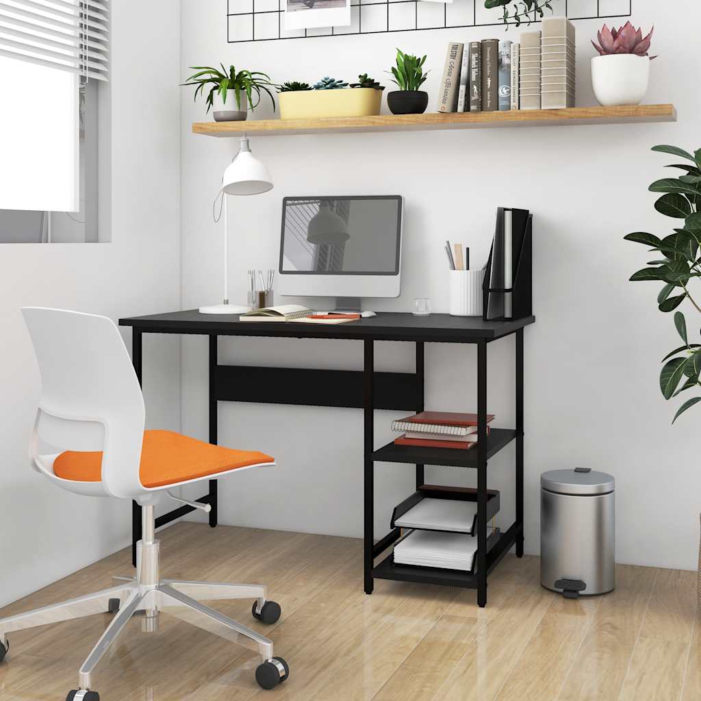Computerbureau 105x50x72 cm MDF en metaal zwart