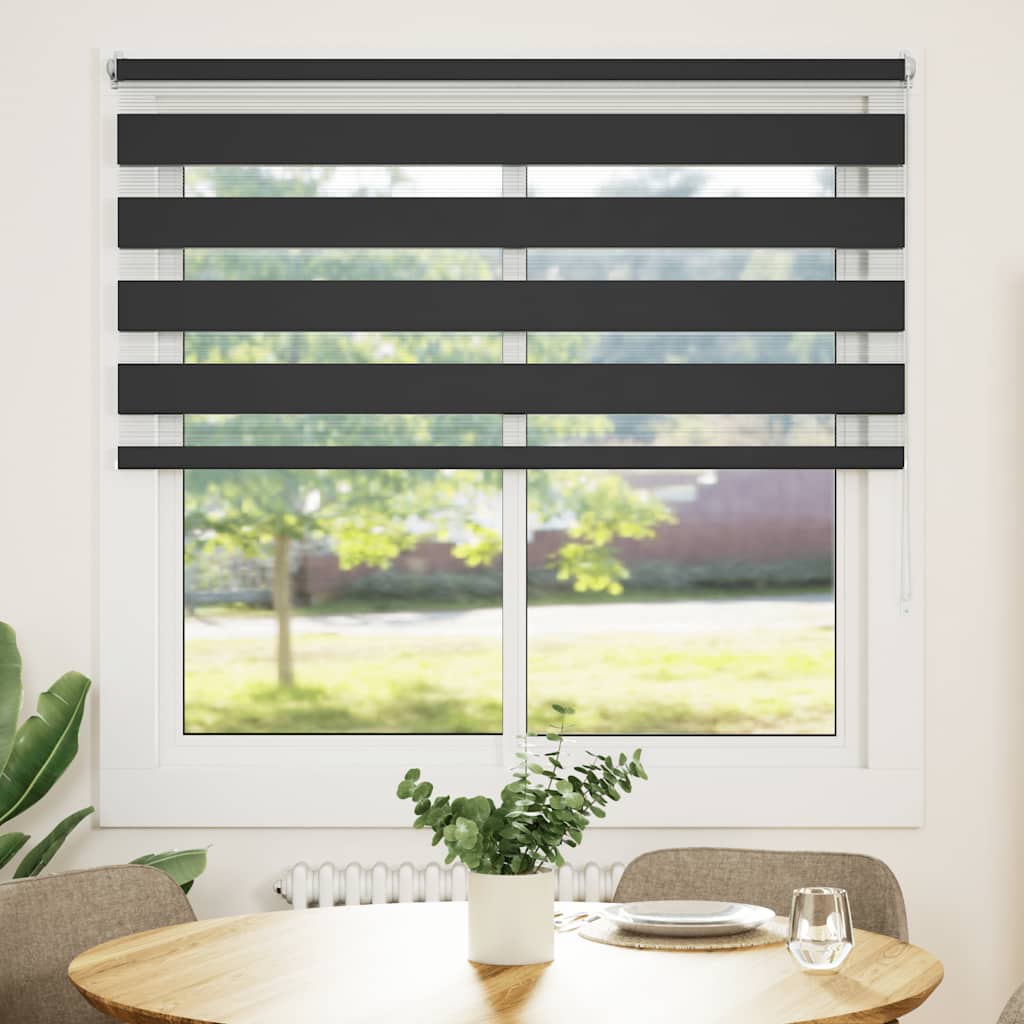 Zebra rolgordijn 120,9 x 175 cm stofbreedte 116,7 cm zwart