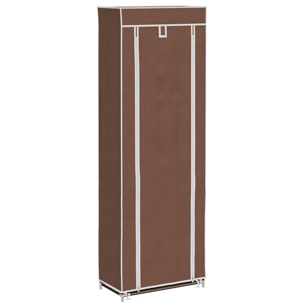 Stoffen schoenenrek met hoes 162 x 57 x 29 cm bruin – afbeelding 2