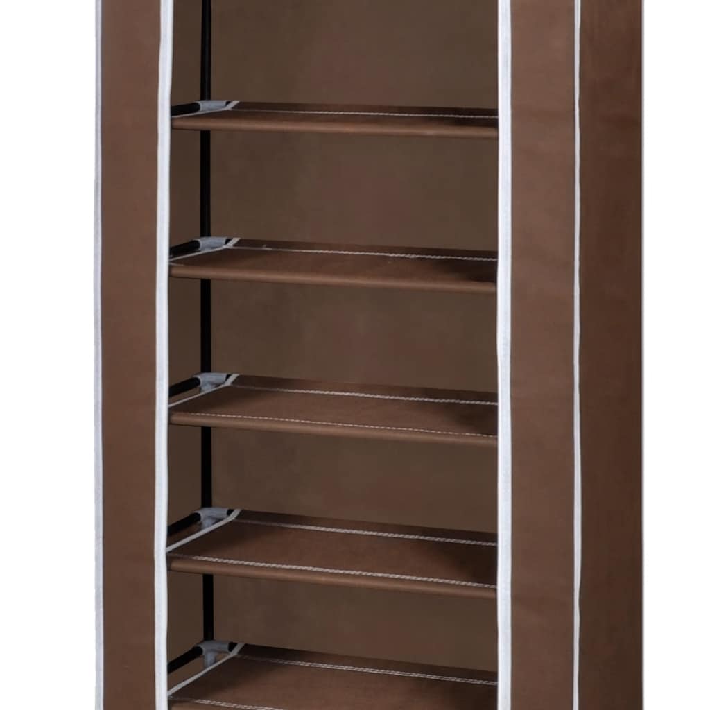 Stoffen schoenenrek met hoes 162 x 57 x 29 cm bruin – afbeelding 8