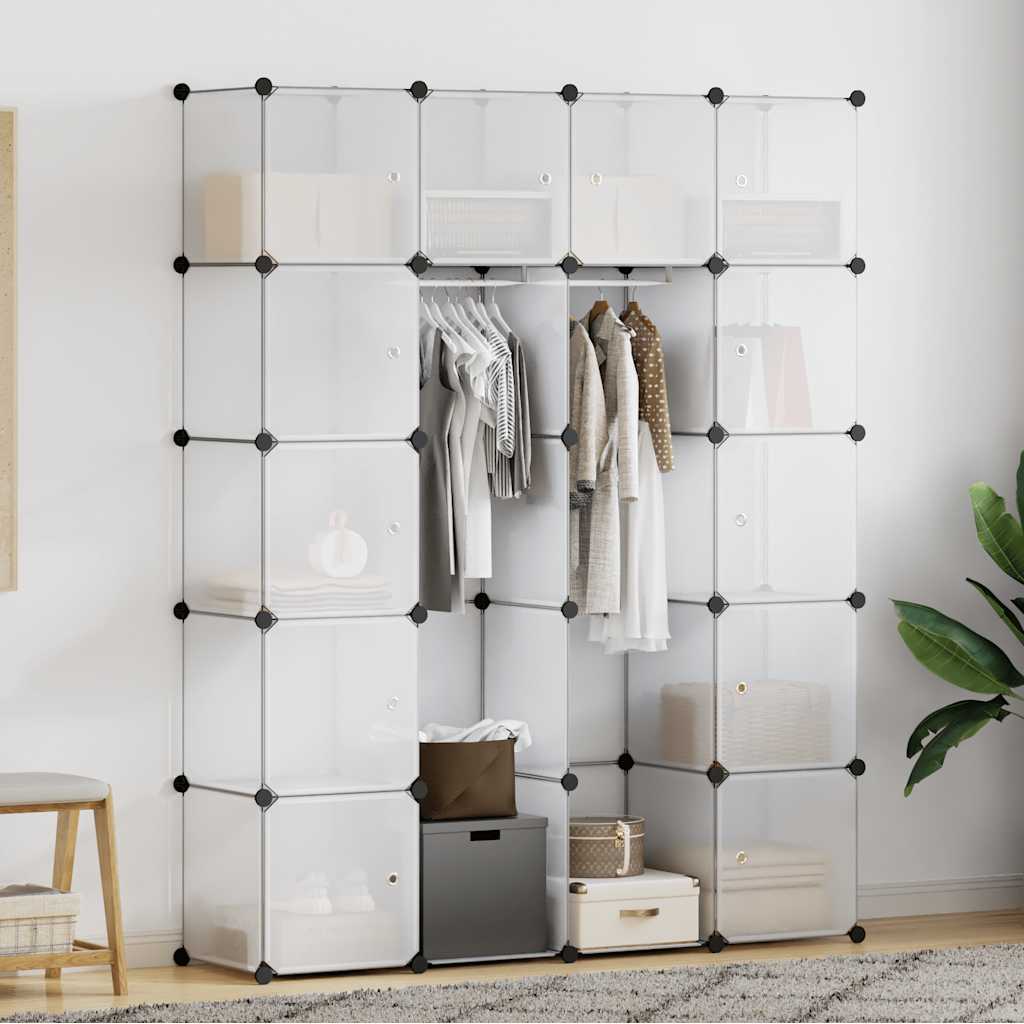 Modulaire kast met 14 compartimenten wit 37 x 146 x 180,5 cm