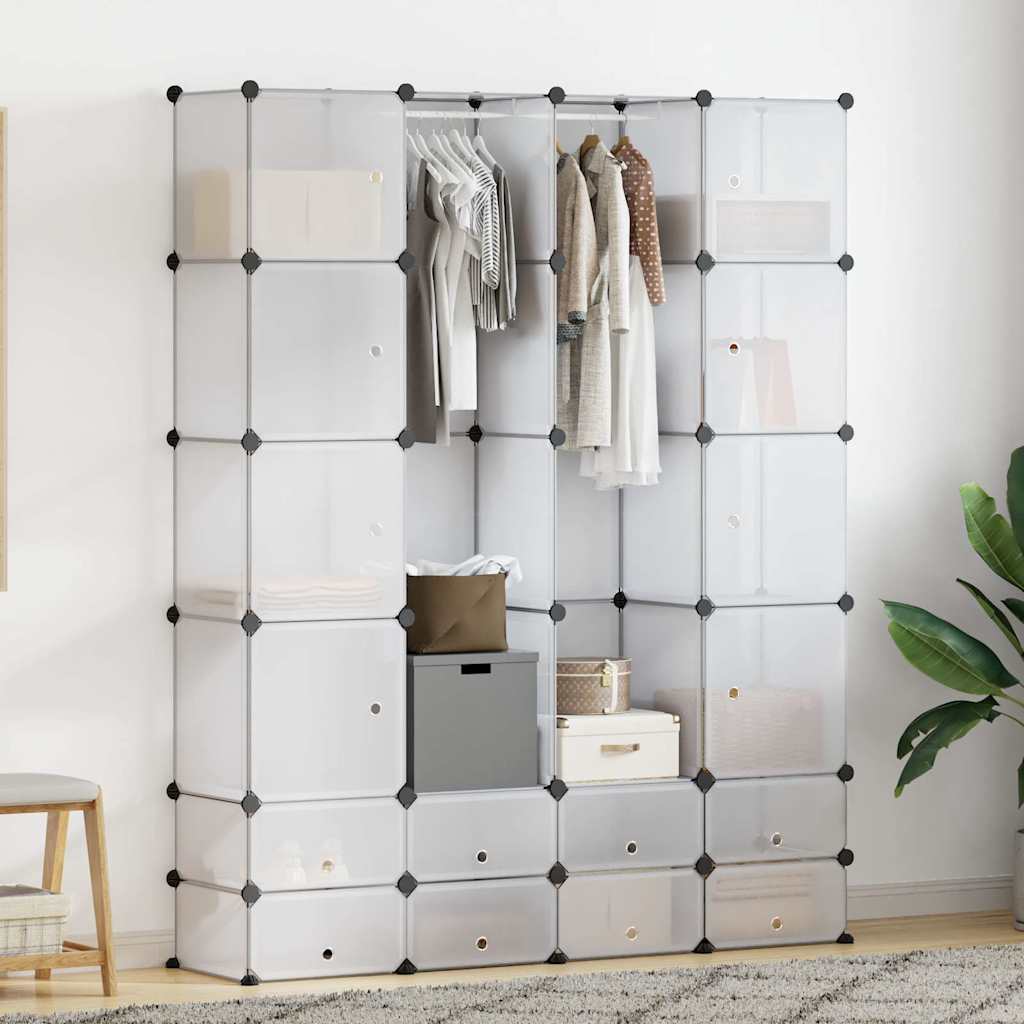Modulaire kast met 18 compartimenten wit 37 x 146 x 180,5 cm