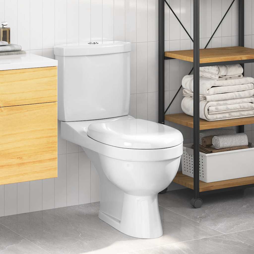 Toilet met stortbak wit