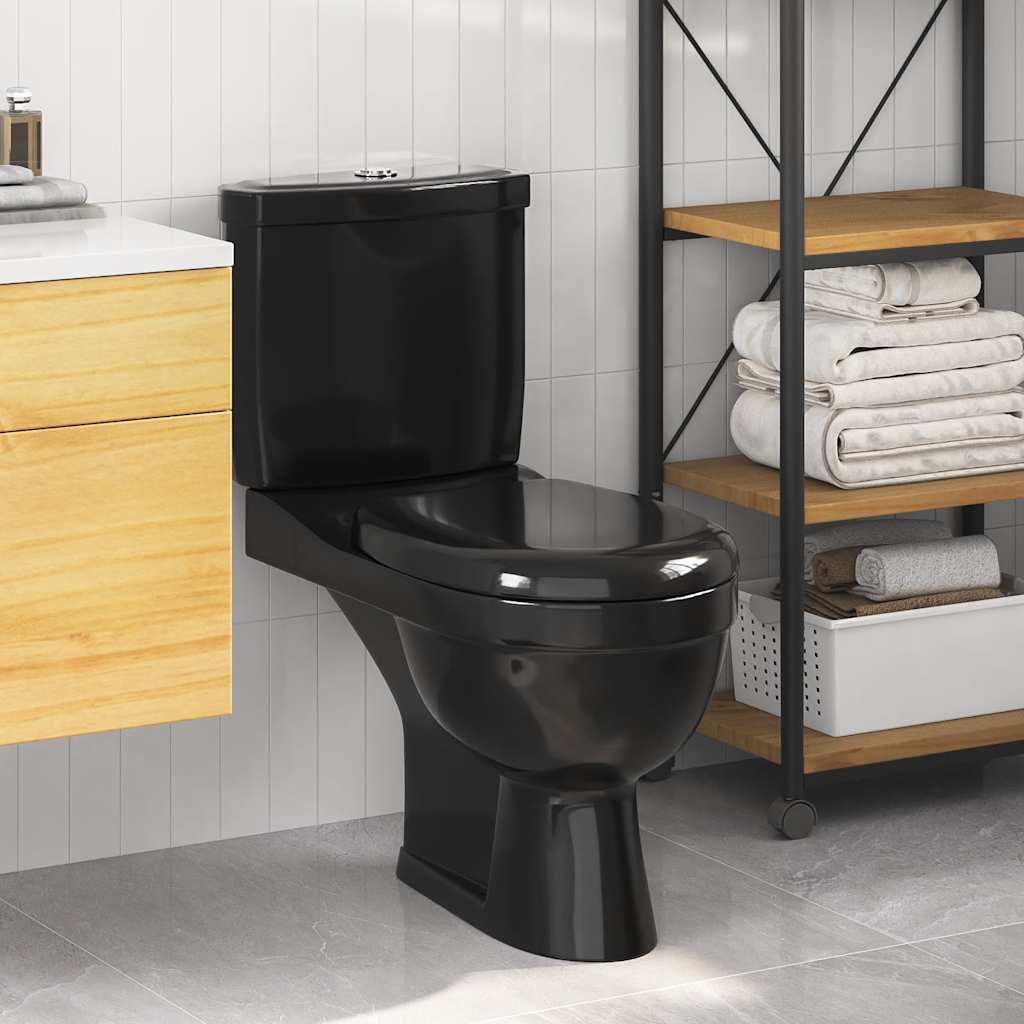 Toilet met stortbak zwart