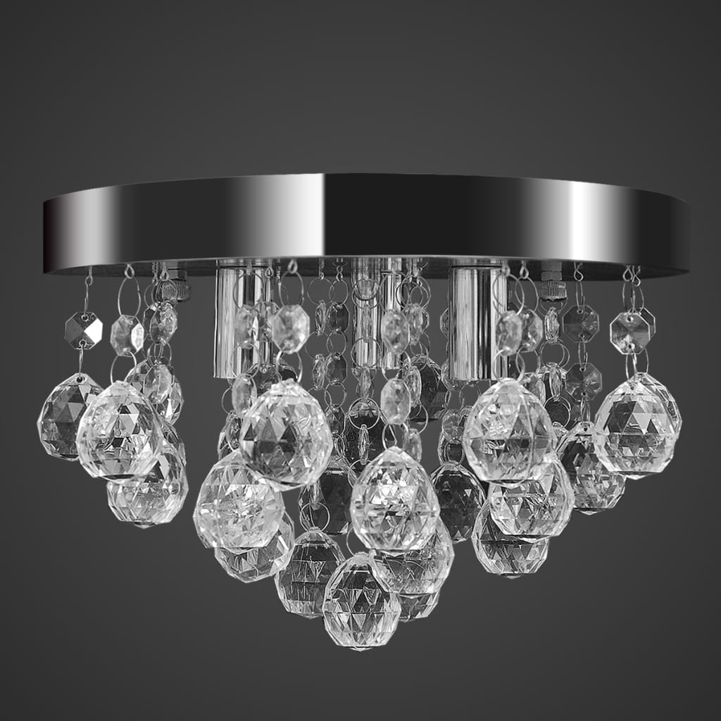 Plafondlamp kroonluchterontwerp kristal chroom – afbeelding 4