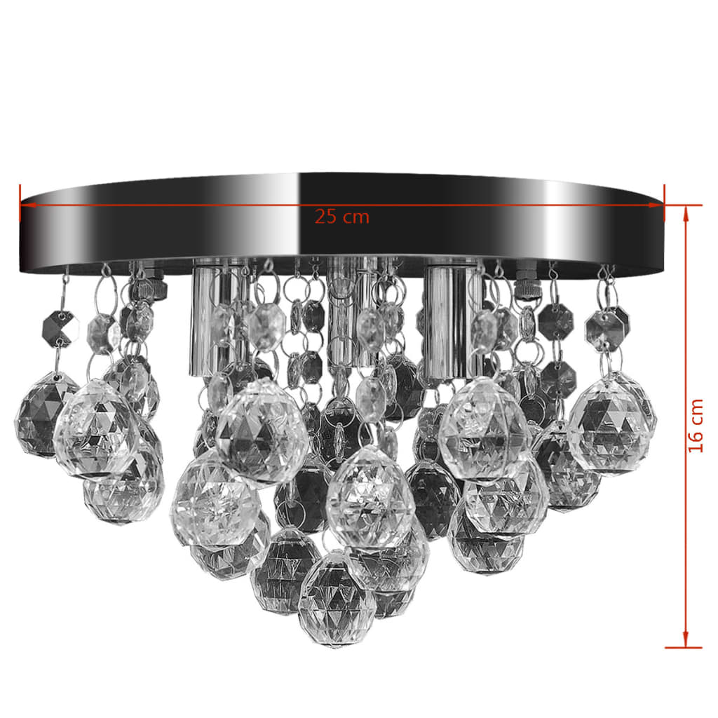 Plafondlamp kroonluchterontwerp kristal chroom – afbeelding 5