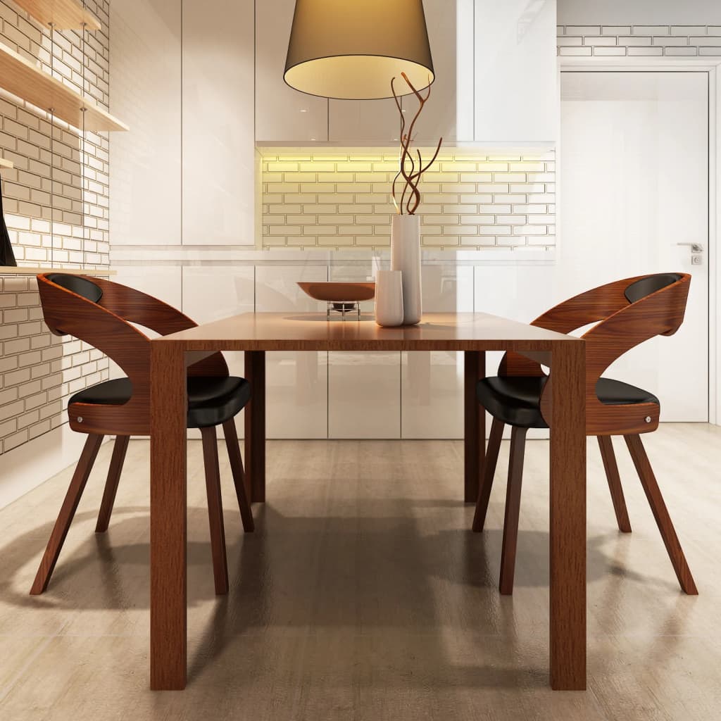 Eetkamerstoelen 2 st kunstleer bruin