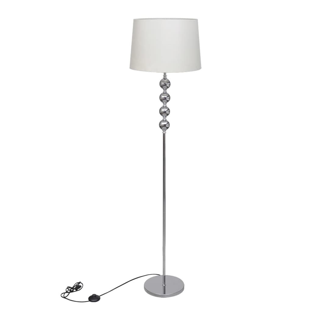 Vloerlamp met hoog standaard en 4 ballen wit – afbeelding 1