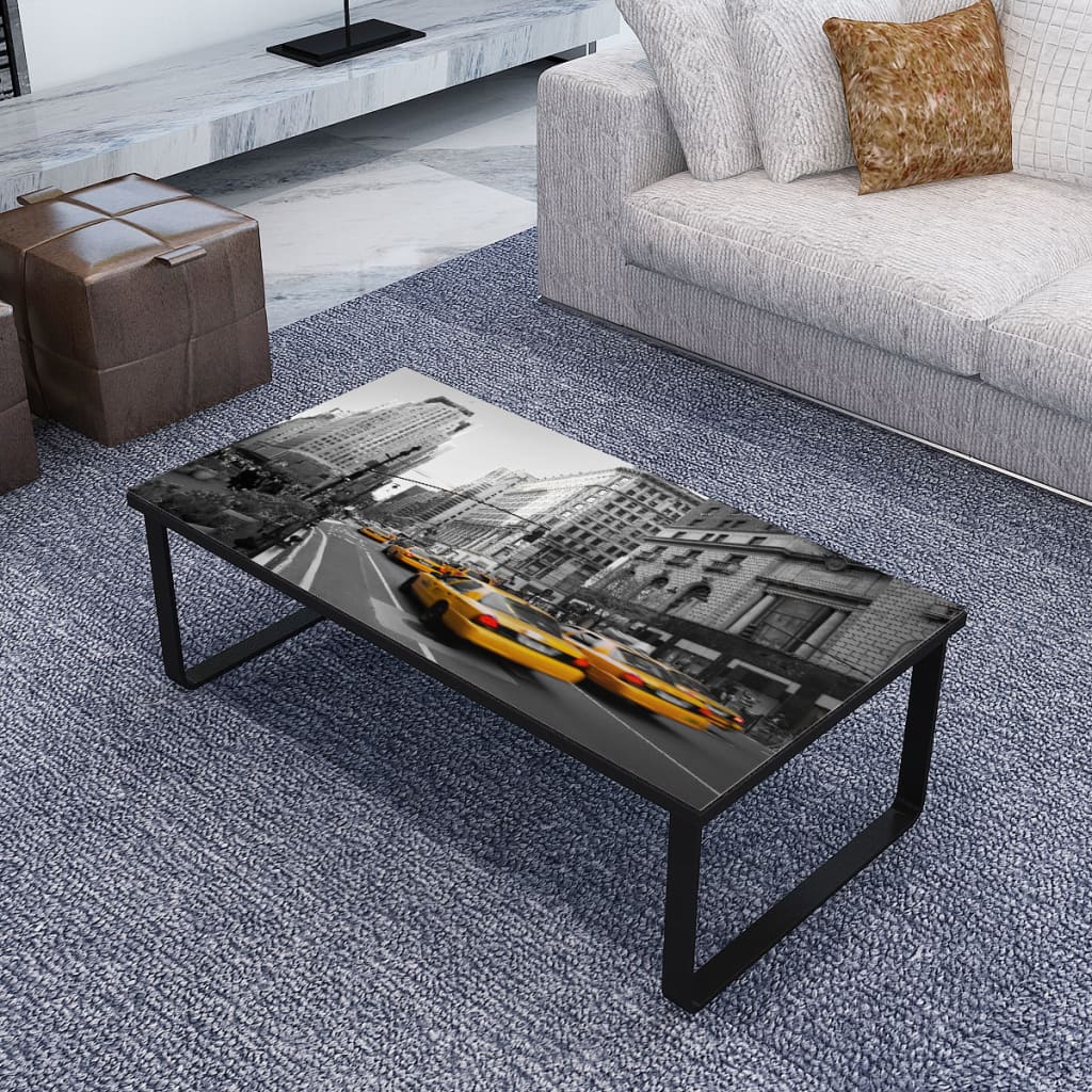 Salontafel met glazen tafelblad rechthoekig – afbeelding 1