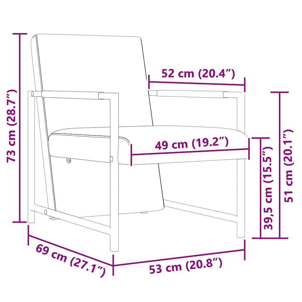 Fauteuil met chromen poten kunstleer zwart – afbeelding 6
