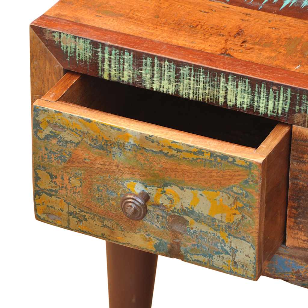 Salontafel met 1 gewelfde rand en 1 lade gerecycled hout – afbeelding 11