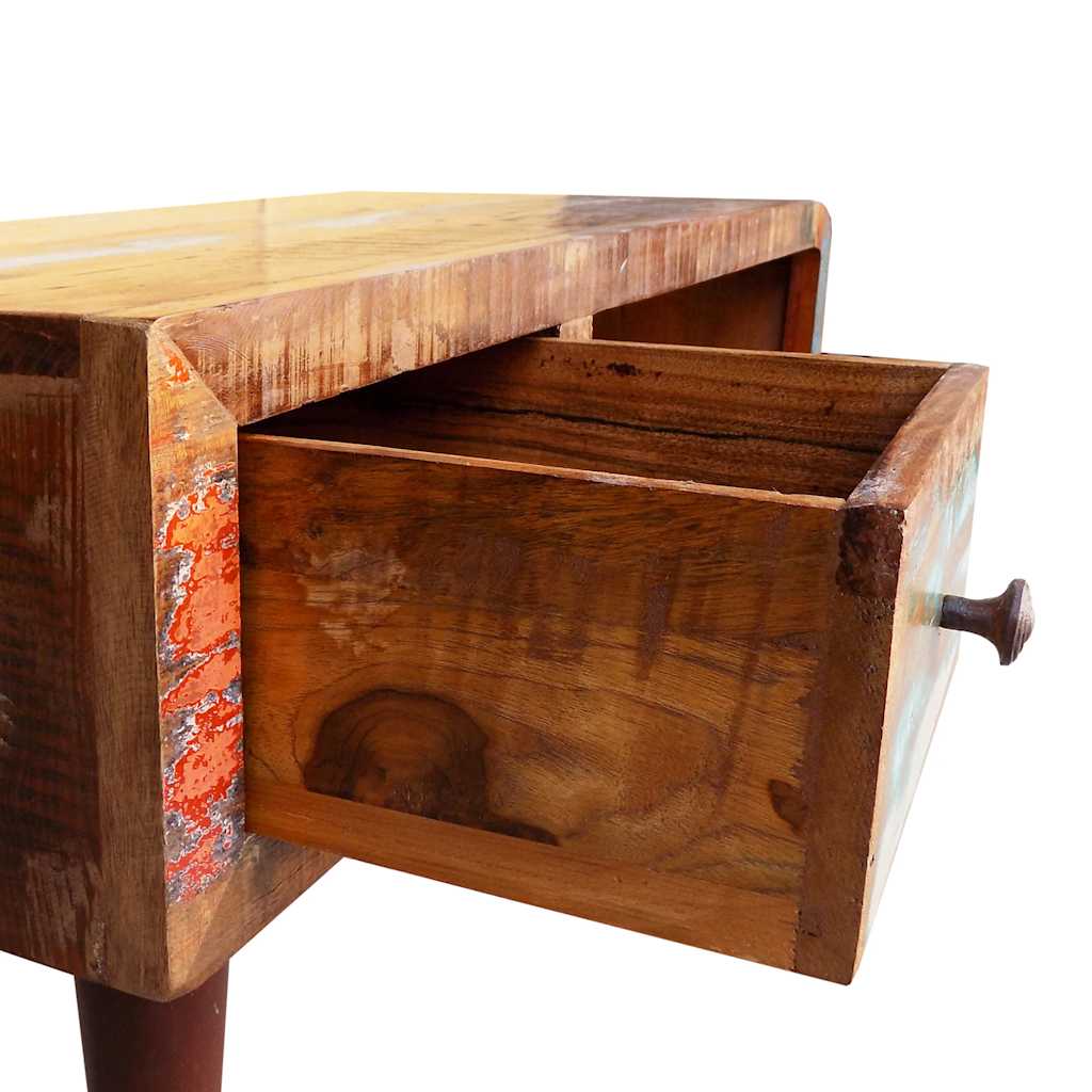 Salontafel met 1 gewelfde rand en 1 lade gerecycled hout – afbeelding 9
