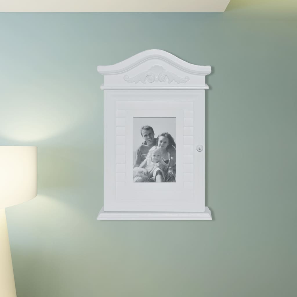 Sleutelkastje met fotolijst wit
