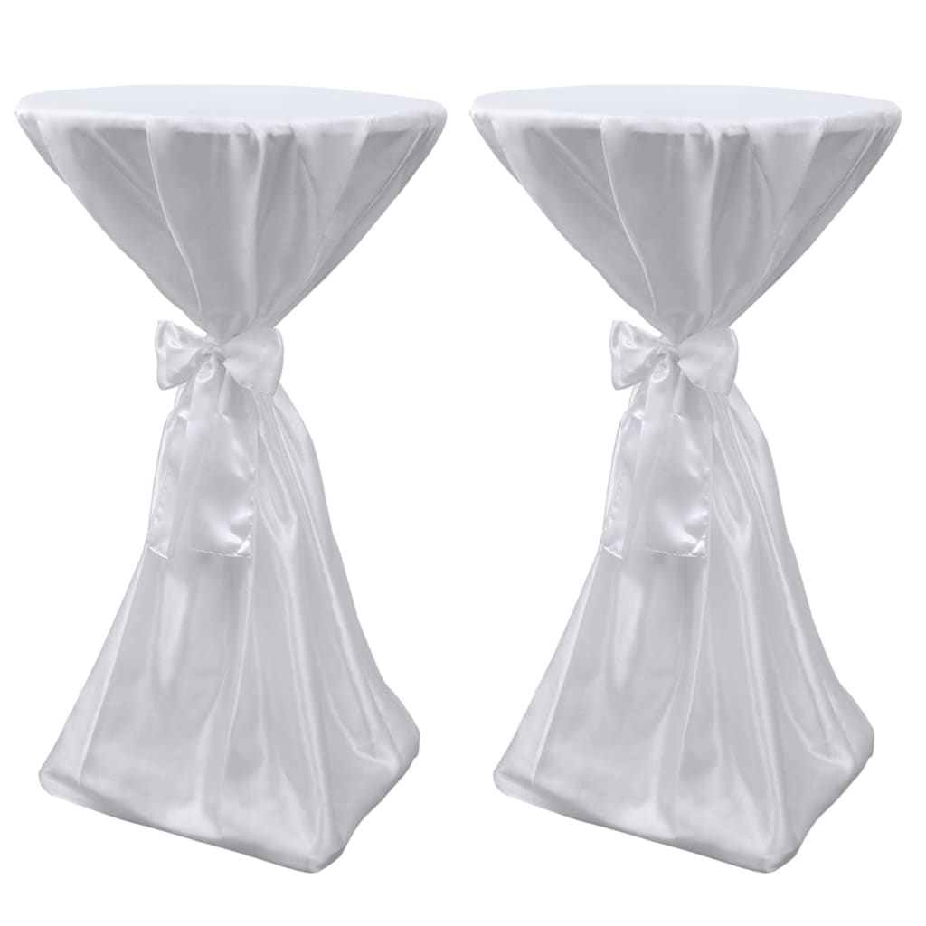 Statafelhoes met strik 60cm Wit (2 stuks) – afbeelding 1